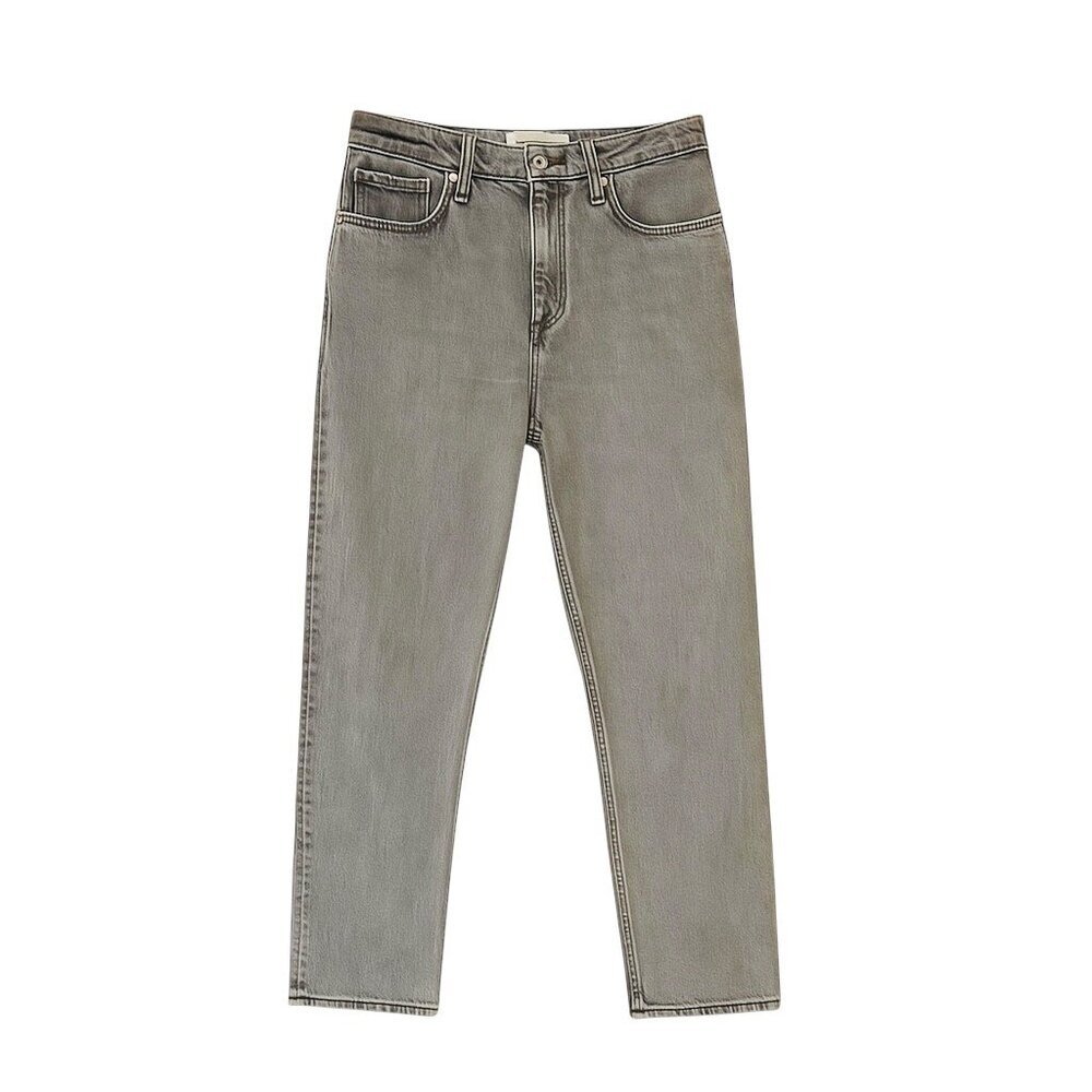 ABERCROMBIE & FITCH Curve Love High-Rise Mom Jean Gray Wash - Size 27 - Picture 2 of 9
